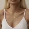 22K Solid Gold Saturn Pendant Necklace
