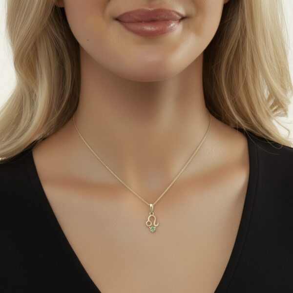 10k solid gold taurus emerald pendant necklace – au 417 bull zodiac sign, may birthstone emerald, dainty gold zodiac jewelry gift