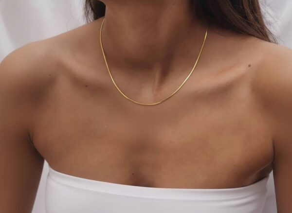 22k solid gold snake chain necklace: dainty fine jewelry