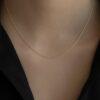 18k solid gold twisted box chain necklace 0.8mm dainty gold necklace, 16 20 inch