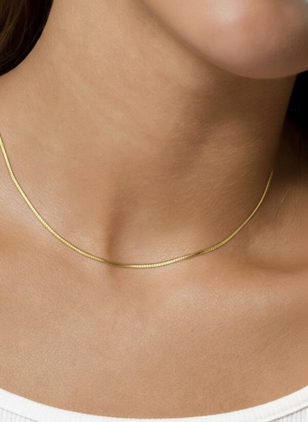 22k solid gold snake chain necklace: dainty fine jewelry