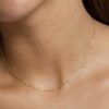 9k 18k solid gold box chain necklace: dainty real gold