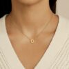 22k solid gold ring pendant necklace – au 965: minimalist unisex jewelry, 18 inch