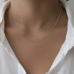 18k solid gold twisted box chain necklace 0.8mm white gold necklace, 16 20 inch