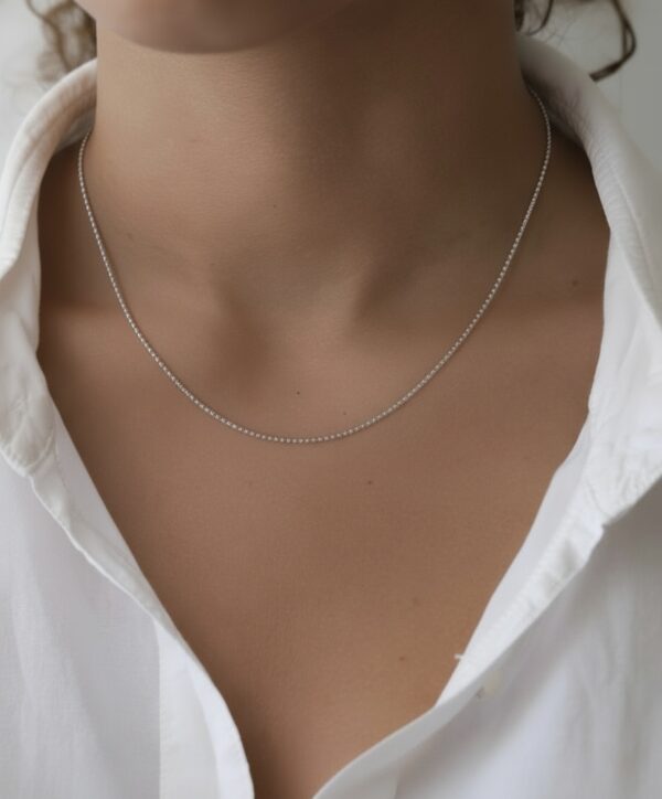 18k solid gold twisted box chain necklace 0.8mm white gold necklace, 16 20 inch