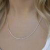 18k solid gold box chain necklace: 0.8mm au 750 white gold dainty necklace, 16 20 inch