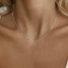 18k solid gold mariner link chain necklace: 2mm au 750 white gold dainty necklace, 16–20 inch