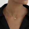 10k gold virgo pendant necklace: blue sapphire zodiac charm