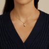 10k gold virgo pendant necklace: blue sapphire zodiac charm