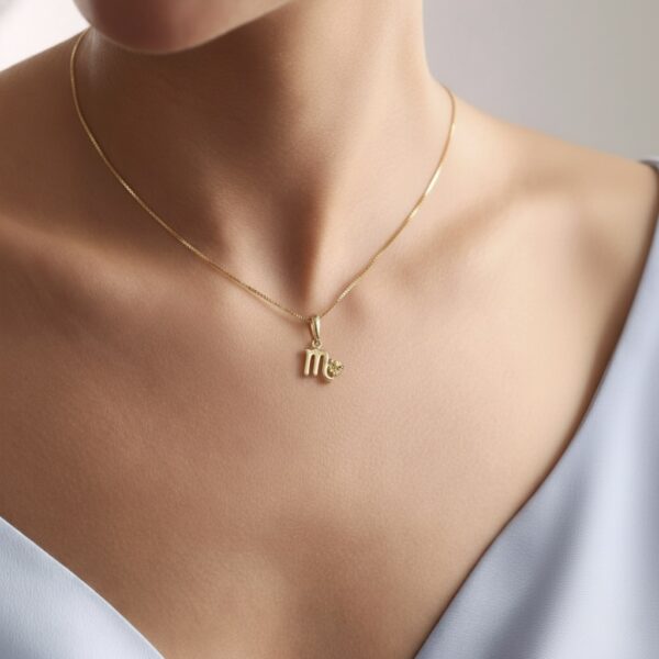 10k solid gold scorpio necklace – au 417 zodiac scorpion pendant with natural yellow sapphire, november birthstone jewelry gift