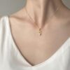 10k solid gold gemini pearl pendant necklace: au 417 zodiac twins sign