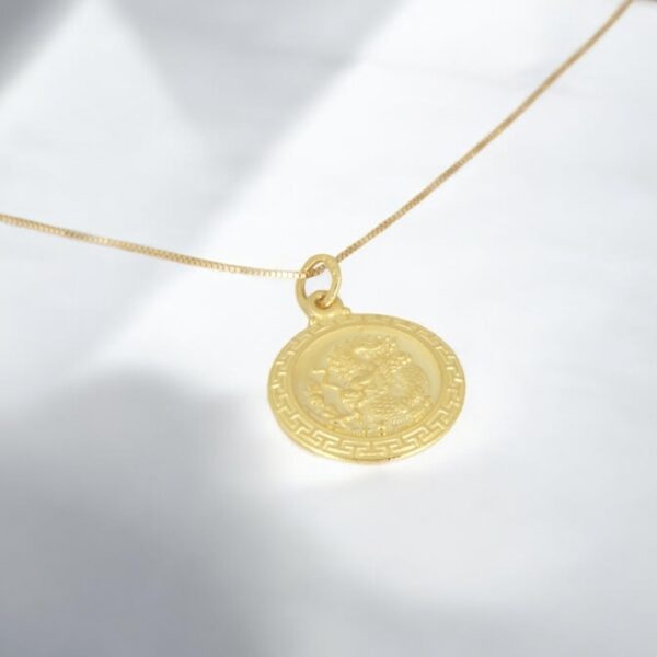 22k solid gold dragon fu pendant –au 965 thai yellow gold good luck charm, real gold dragon pendant, fine jewelry talisman