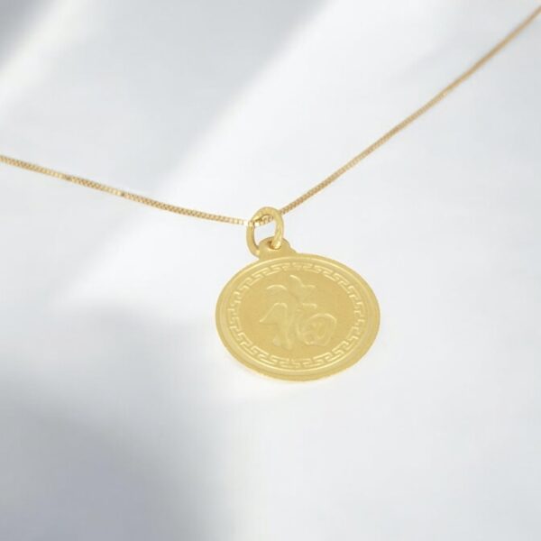 22k solid gold dragon fu pendant –au 965 thai yellow gold good luck charm, real gold dragon pendant, fine jewelry talisman