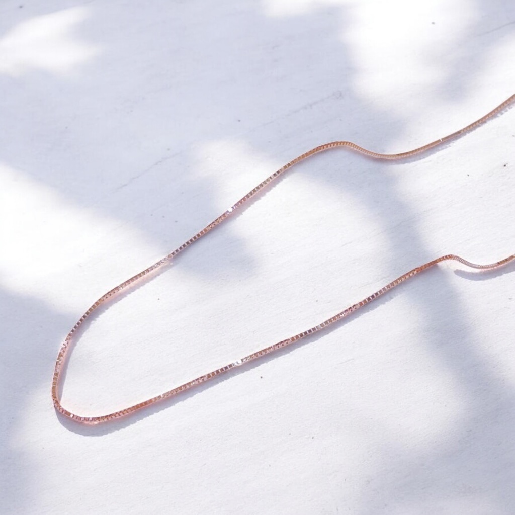 18k solid gold box chain necklace: 0.8mm au 750 yellow gold dainty necklace, 16 20 inch