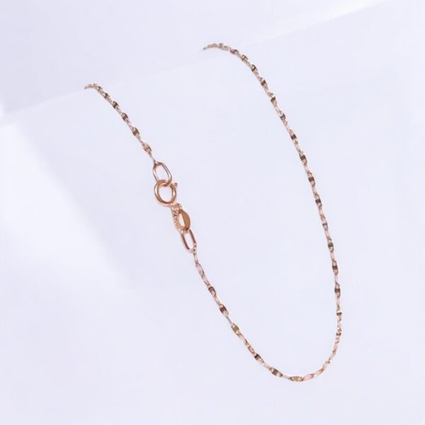 18k solid gold sparkle chain necklace: au 750 yellow gold kiss link collar chain
