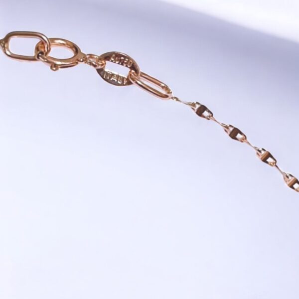 18k solid gold sparkle chain necklace: au 750 yellow gold kiss link collar chain