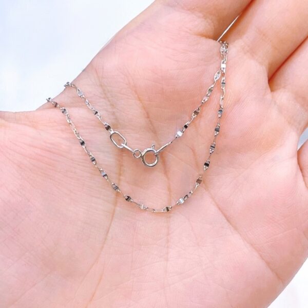 18k solid gold sparkle chain necklace: au 750 yellow gold kiss link collar chain