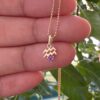 10k solid gold aquarius amethyst pendant – au 417 water bearer zodiac necklace with natural amethyst, february birthstone jewelry