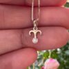 10k solid gold ram pendant with genuine diamond – aries zodiac necklace, au 417 gold charm jewelry gift