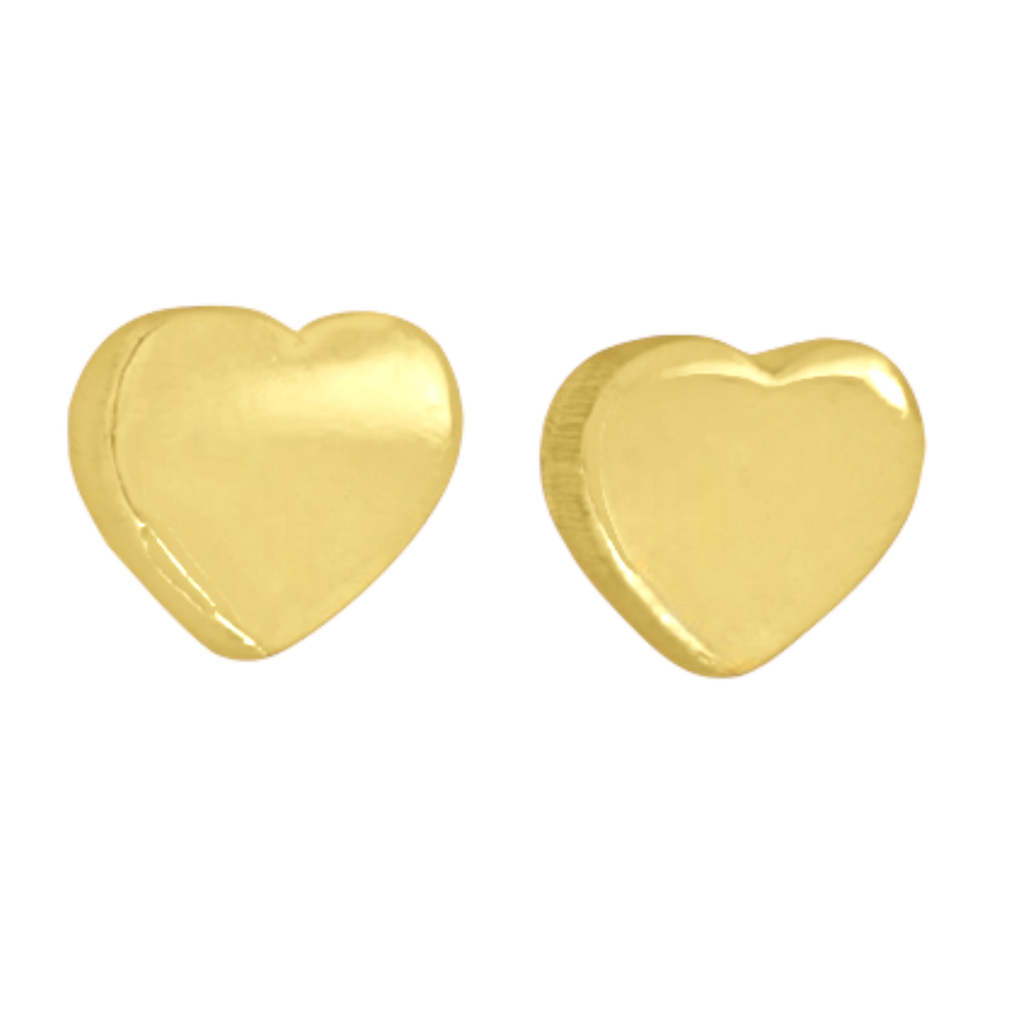 20K Solid Gold Heart Stud Earrings