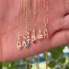 10k solid gold cancer zodiac pendant necklace: natural ruby charm