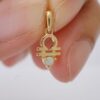 10k solid gold libra opal pendant necklace – au 417 scales zodiac design with natural opal, dainty october birthstone jewelry