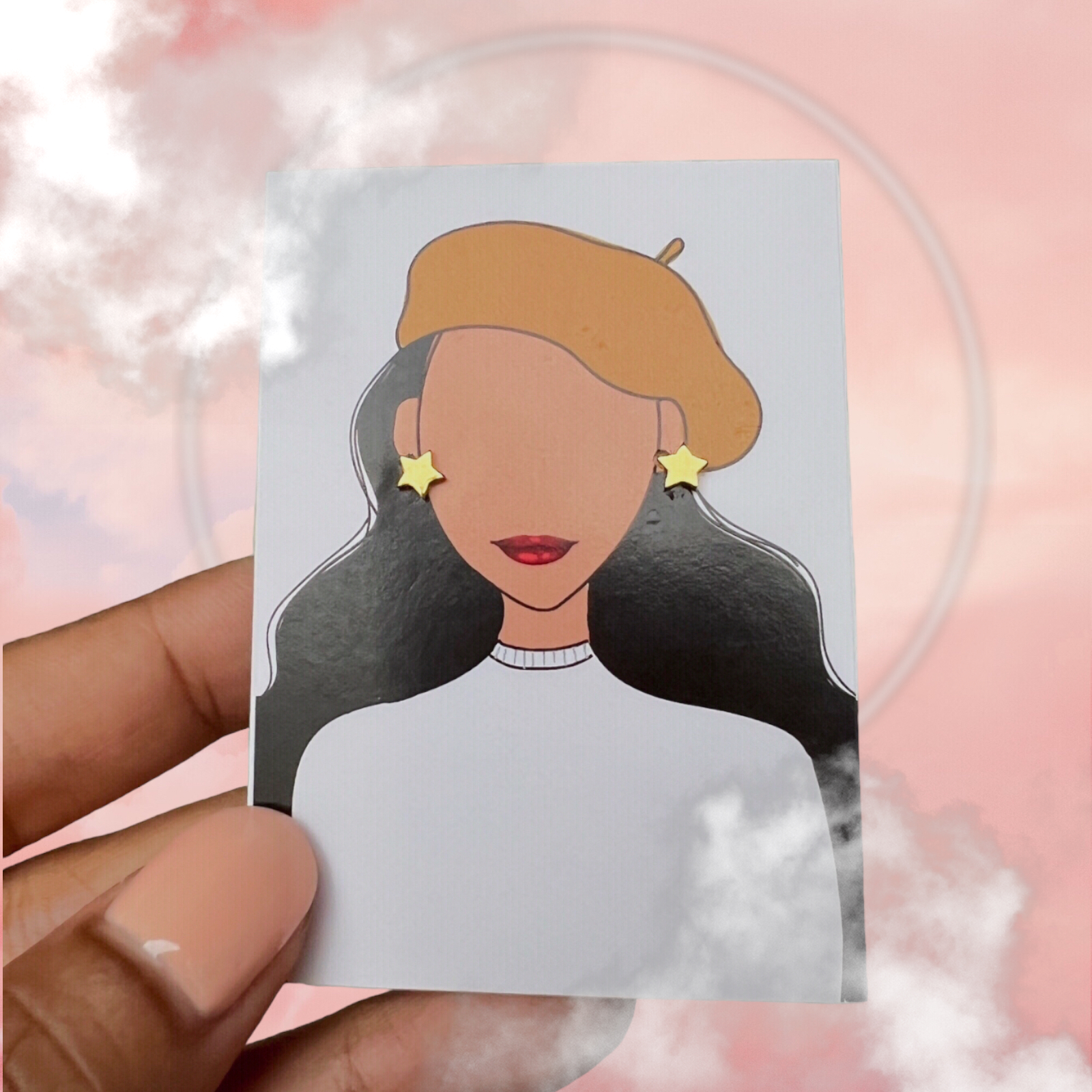 21.6k solid gold star studs: dainty minimalist earrings