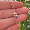 10k gold virgo pendant necklace: blue sapphire zodiac charm