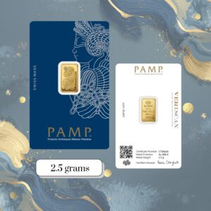 2.5g PAMP Suisse Lady Fortuna gold bar 24K Au 999.9 fine gold sealed CertiPAMP authentic Swiss gold bar Goldnuine