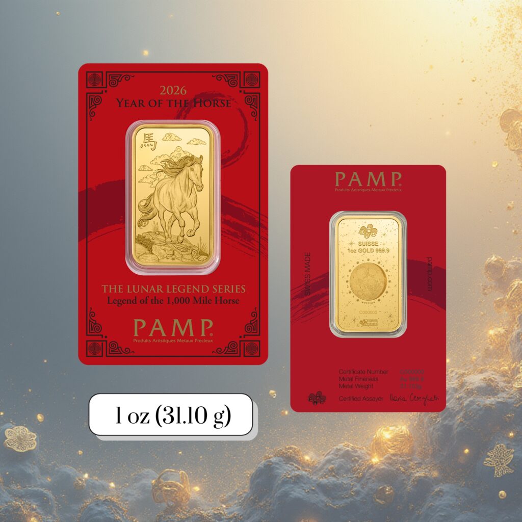 1oz gold bar year of the horse
