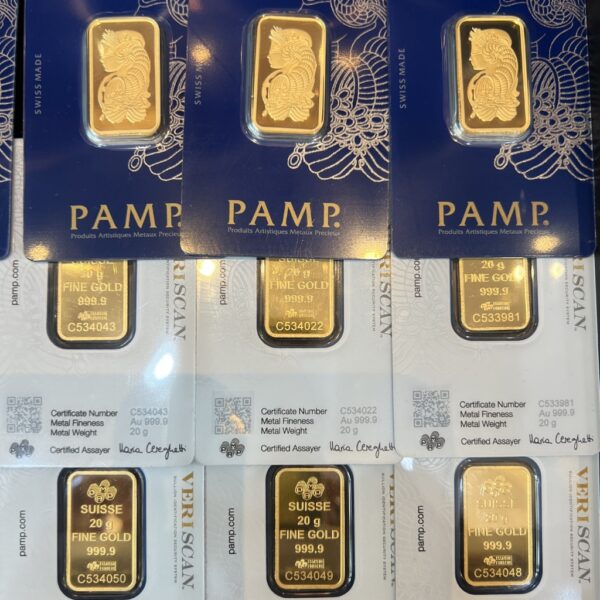 20g PAMP Suisse Lady Fortuna gold bar 24K Au 999.9 fine gold sealed CertiPAMP authentic Swiss gold bar Goldnuine