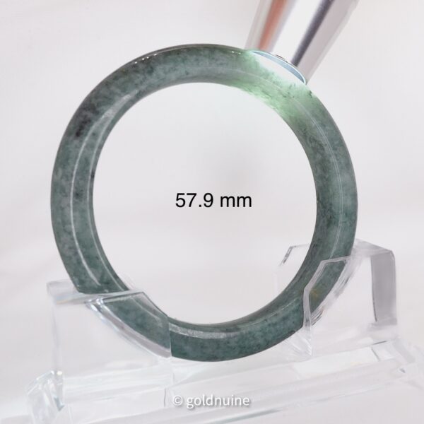 Thick flat natural Burmese jade bangle bracelet polished genuine jade collector jewelry