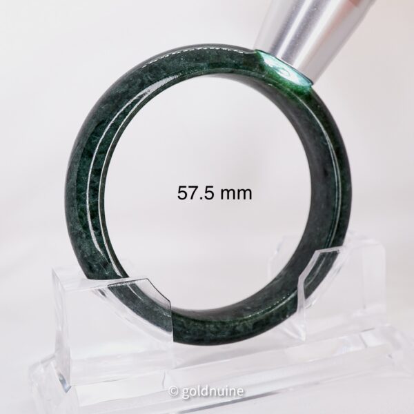 Thick flat natural Burmese jade bangle bracelet polished genuine jade collector jewelry