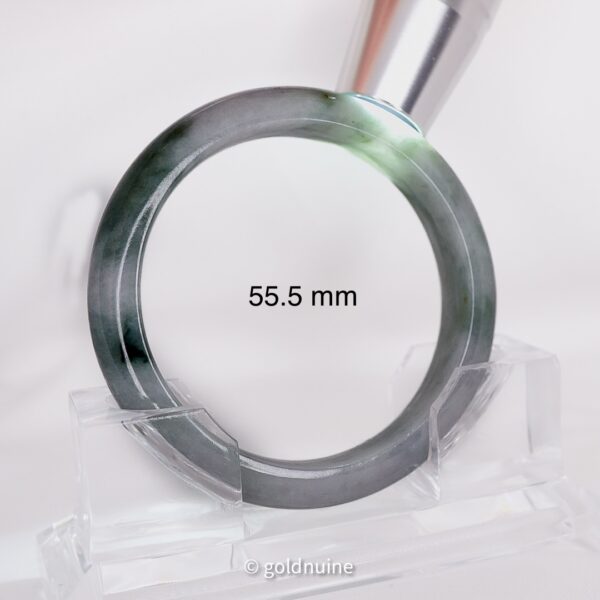 Thick flat natural Burmese jade bangle bracelet polished genuine jade collector jewelry