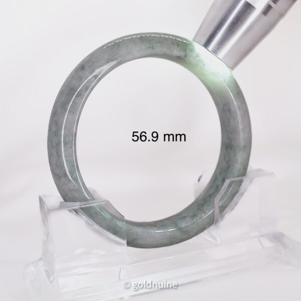 Thick flat natural Burmese jade bangle bracelet polished genuine jade collector jewelry