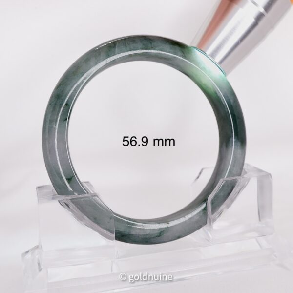 Thick flat natural Burmese jade bangle bracelet polished genuine jade collector jewelry