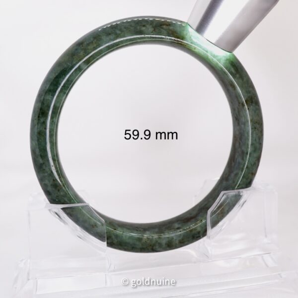 Thick flat natural Burmese jade bangle bracelet polished genuine jade collector jewelry