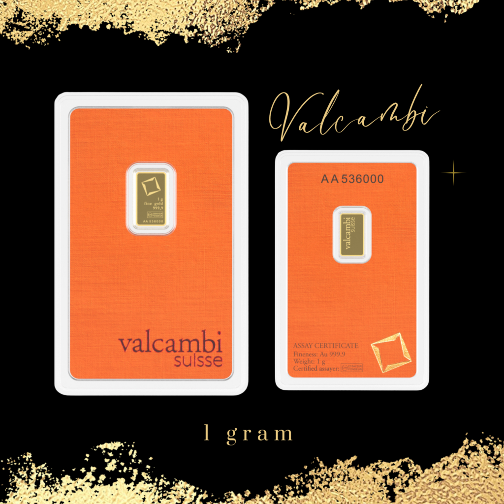 1g Valcambi Suisse 24K Gold Bar (Au 999.9) Swiss Bullion Sealed Assay